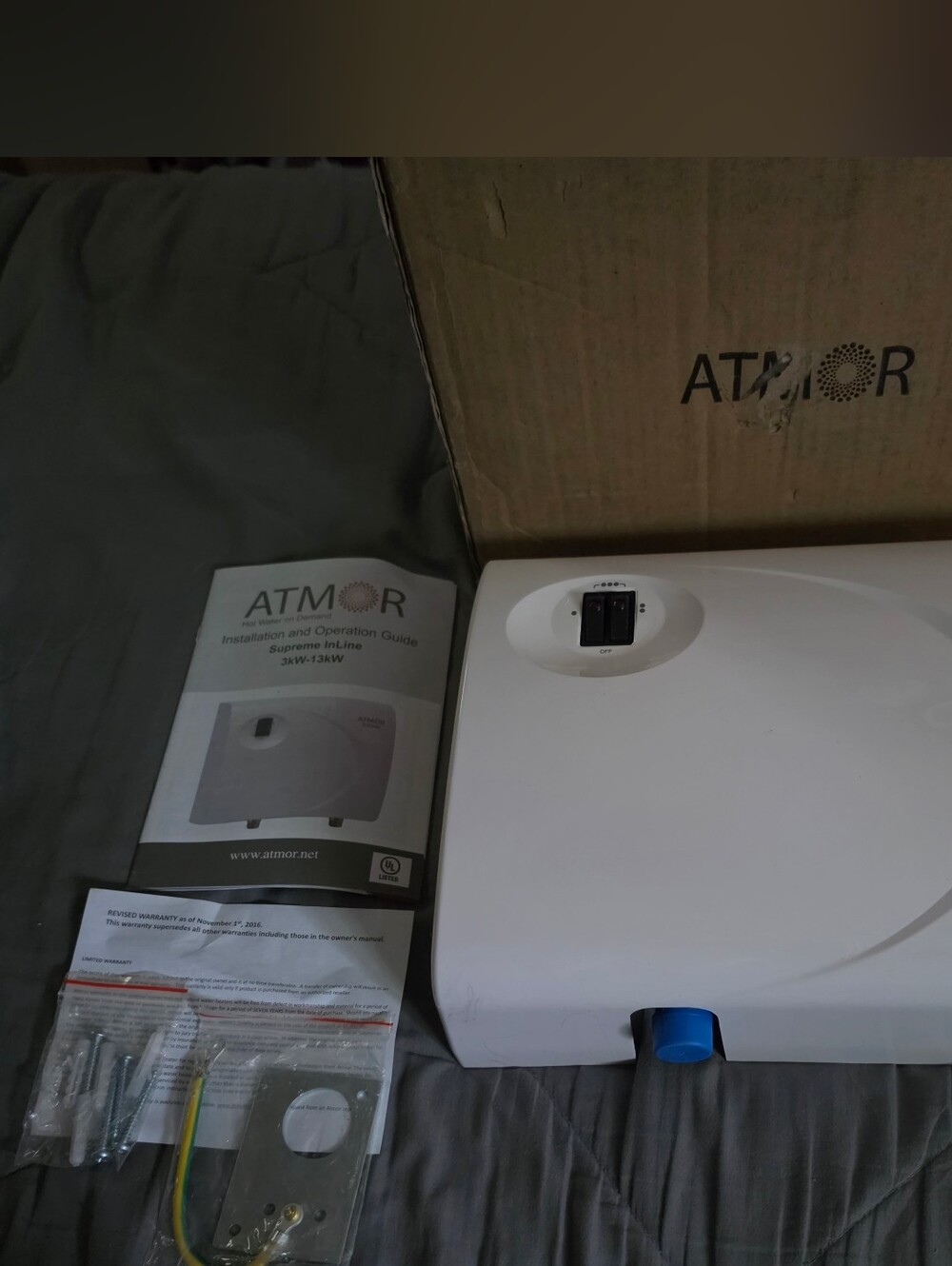 White Electric Tankless Water Heater Cover - Replacement/Accessory
